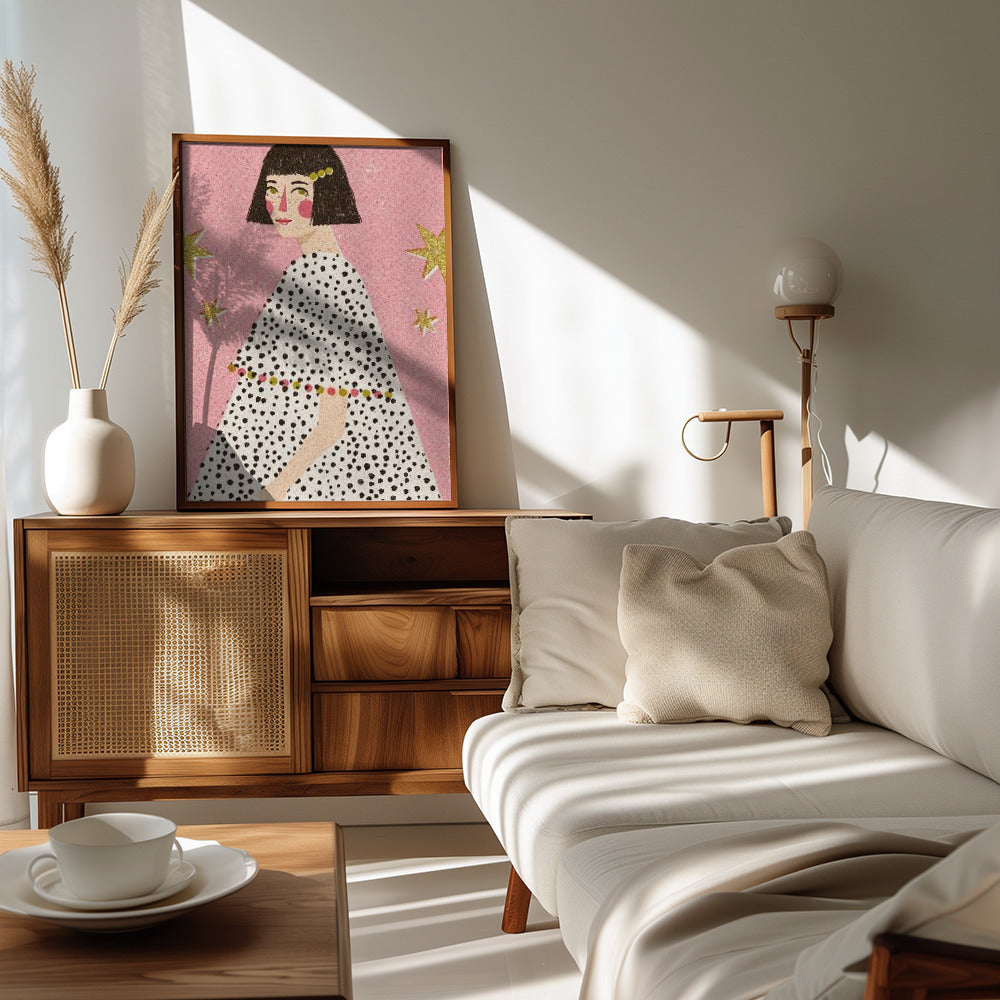 Polka Dots Girl Poster