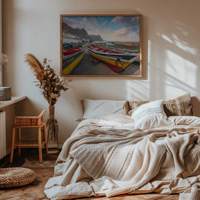 Colored Boats Poster