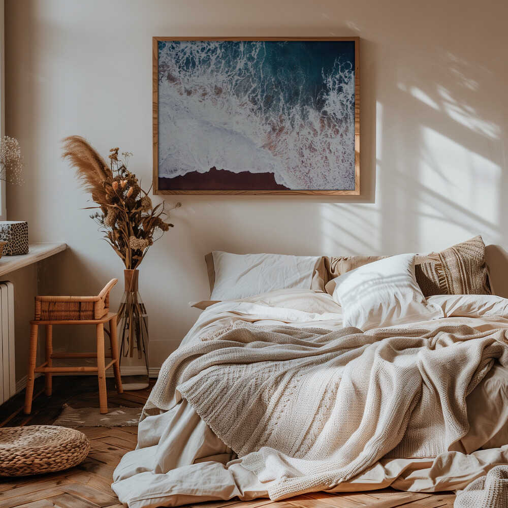 Ocean Waves Crashing On A Sandy Shore Poster