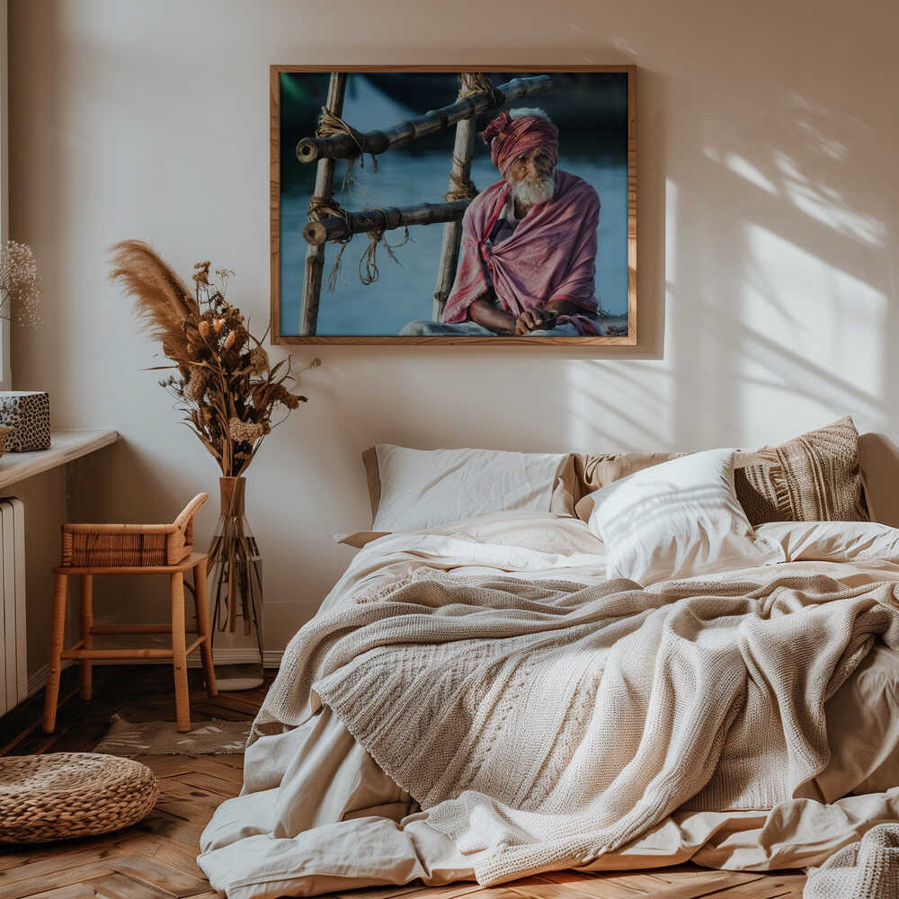 the old man and the Ganges Poster