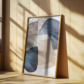 Blue Brown Blocks Poster