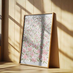 Field of pink flowers Poster