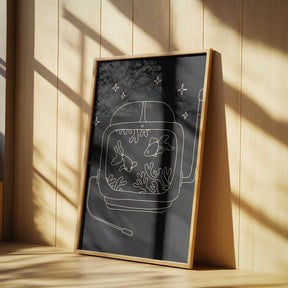 Astronaut and Fishes Poster