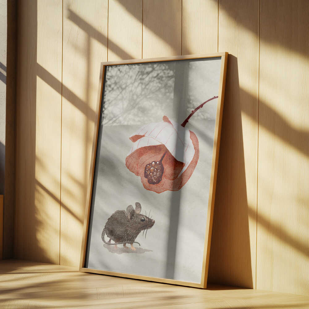 Mouse and Flower Poster