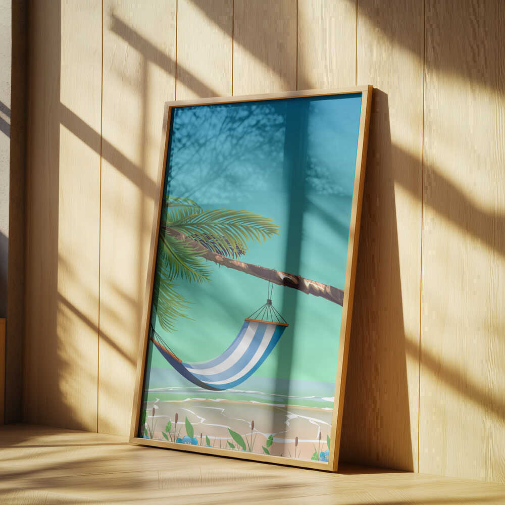 Hammock On A Beach Poster