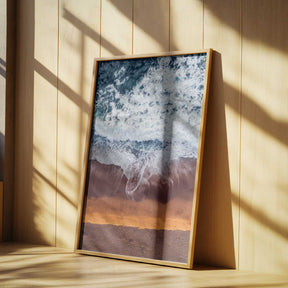 Beachscape With Waves Crashing Poster