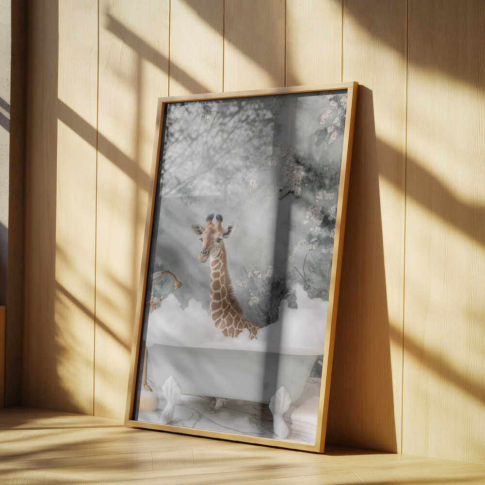 Giraffe Bubble Bliss Poster