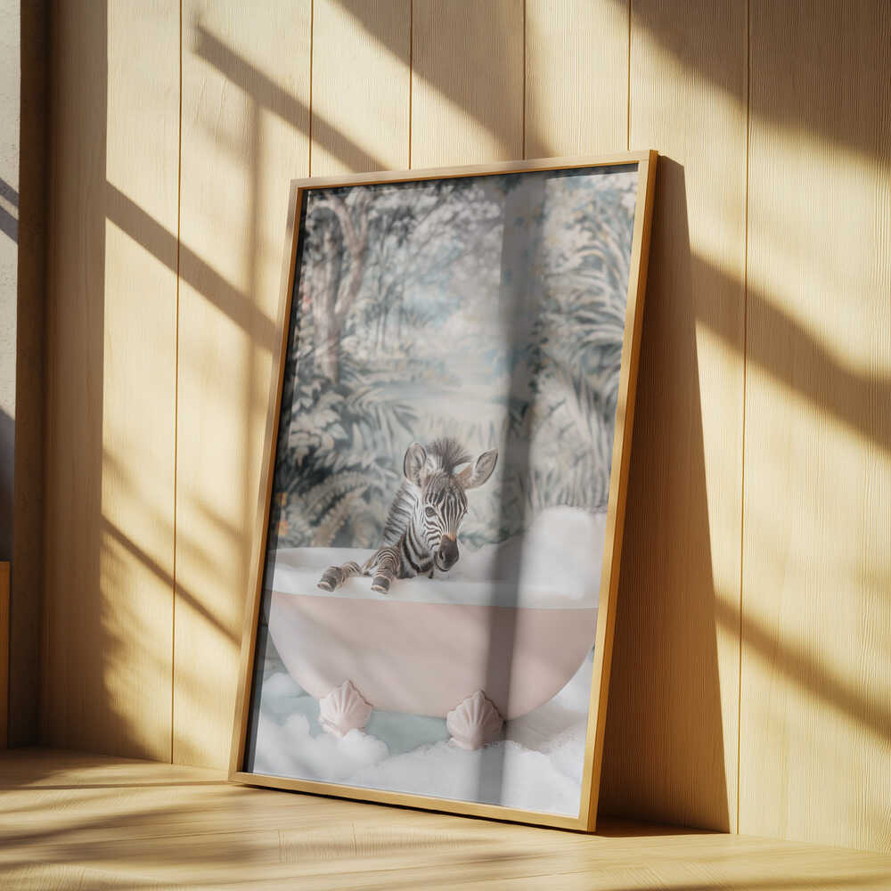 Zebra’s Bath Time Poster