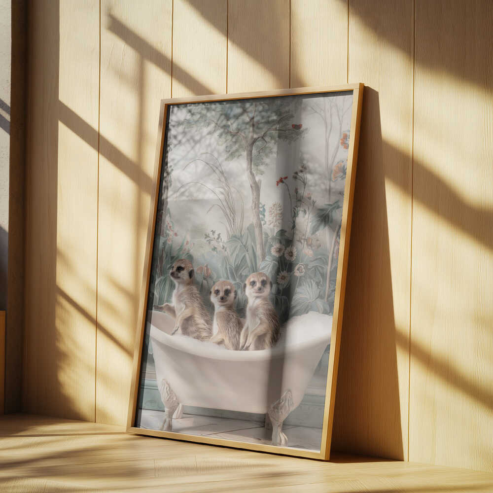 Meerkat Bath Time Fun Poster