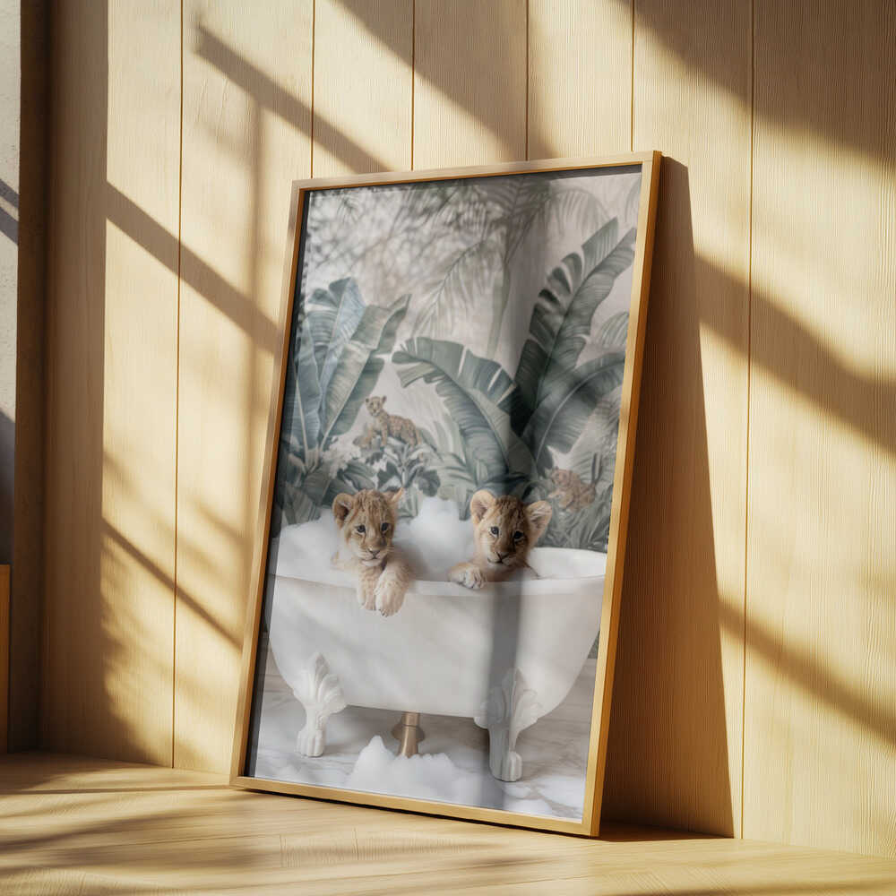 Tropical Lion Bath Poster
