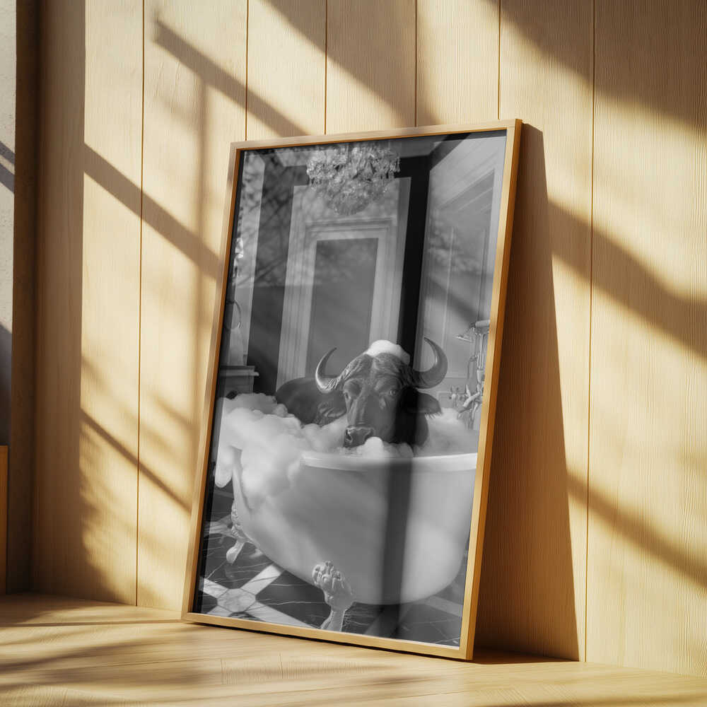 Curious Buffelo In the Tub Poster
