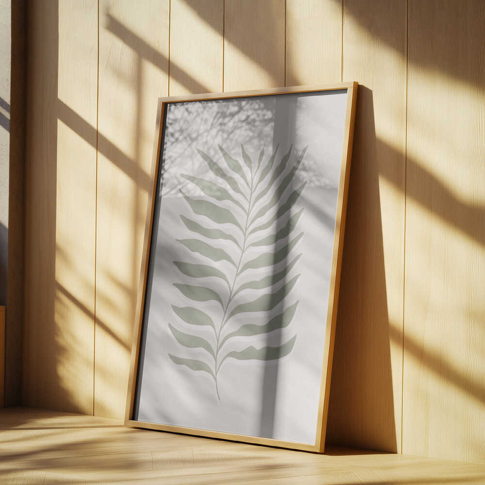 Olive Green Leaf Poster