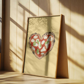 Pizza Heart light yellow Poster
