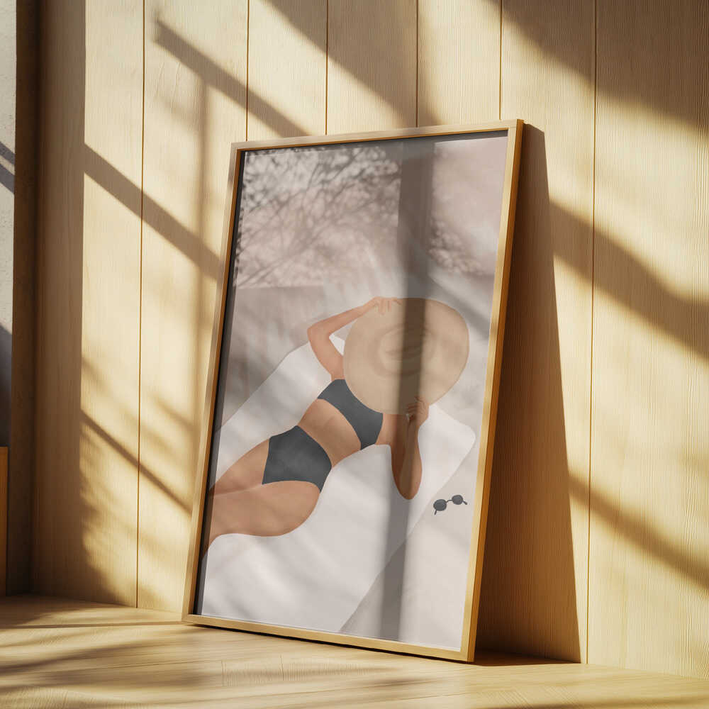 Serene Sunbathing Poster