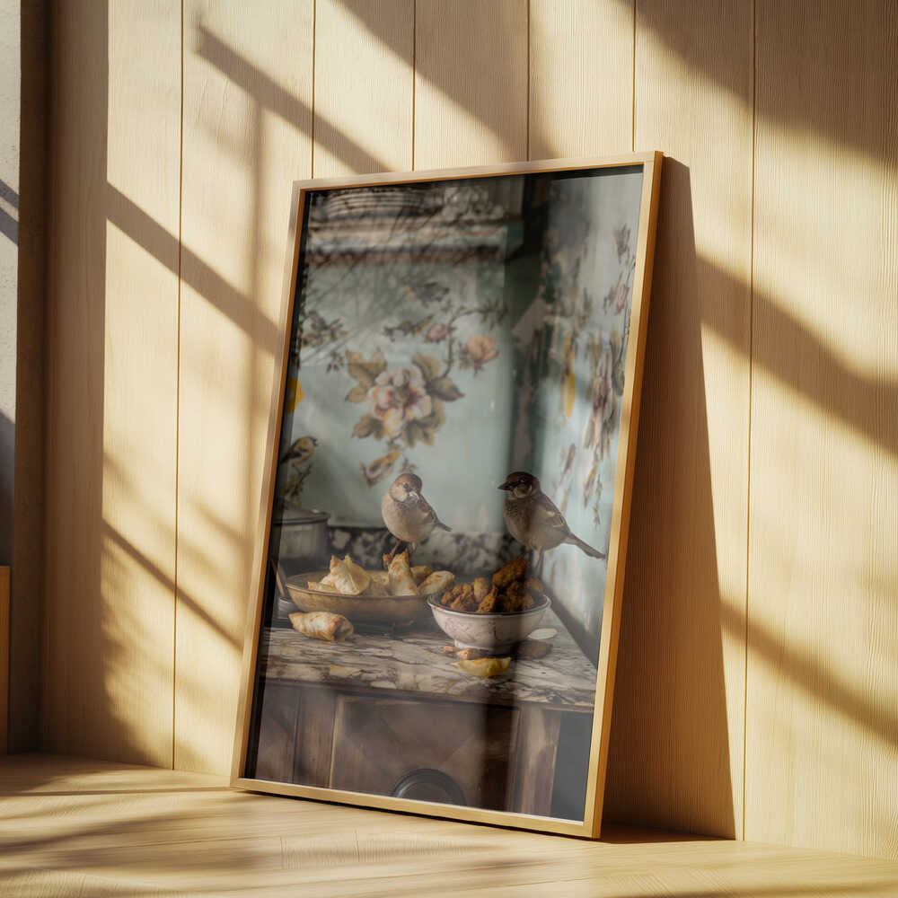 Sparrow Snack Time Poster