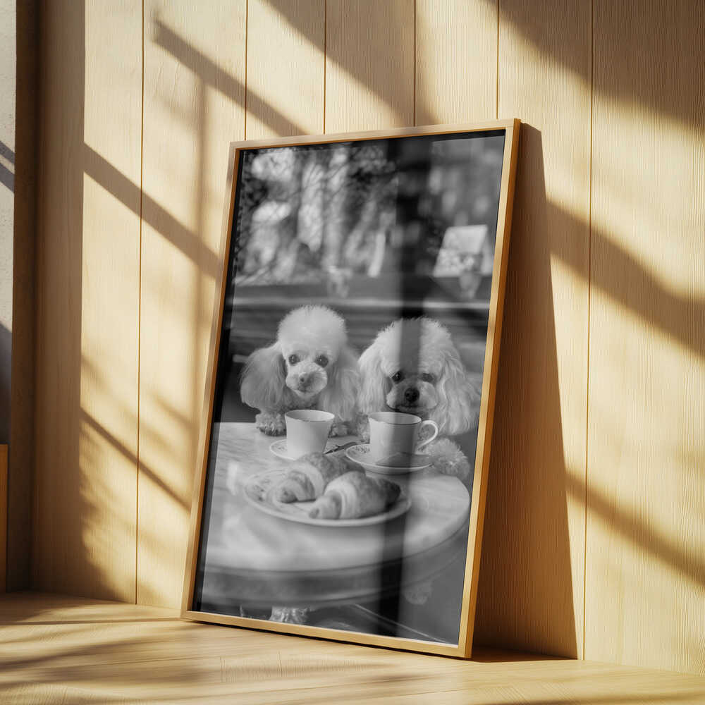 Poodles At the Café Poster