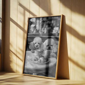 Poodles At the Café Poster