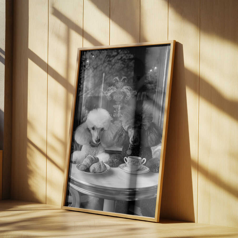 Parisian Poodle Breakfast Poster