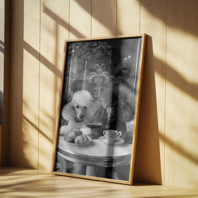 Parisian Poodle Breakfast Poster