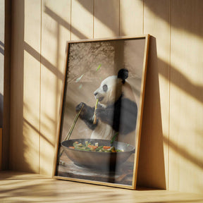 Panda Stir Fry Chef Poster