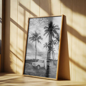 At the Beachbw Poster