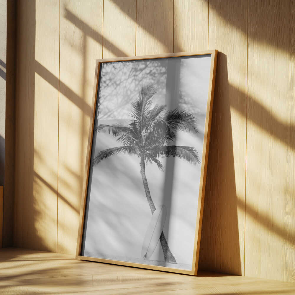 Palm Surfboard Poster