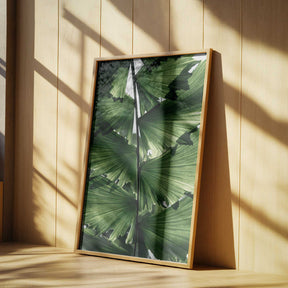 Tropical Green Palm Glow Poster