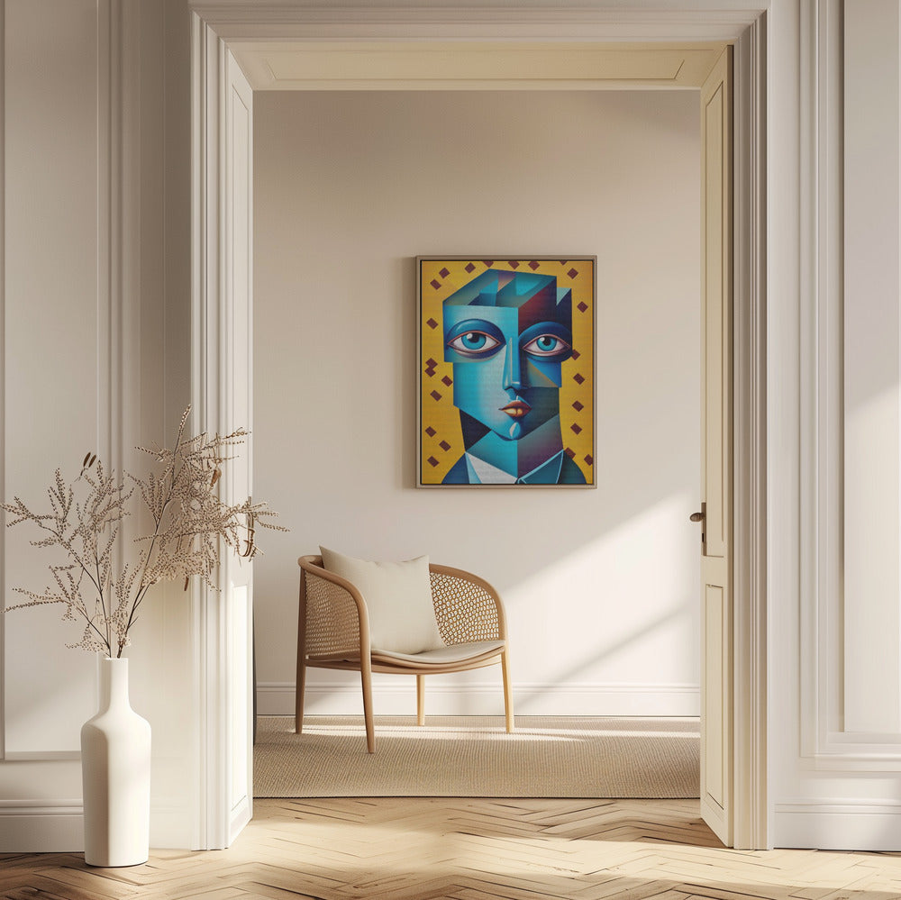 Cubist Abstract Face Poster