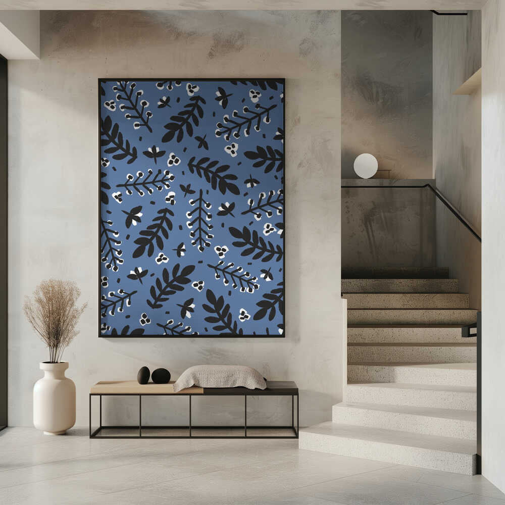 Leafy Nightscape Poster