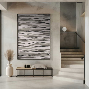 Monochrome Waves Poster