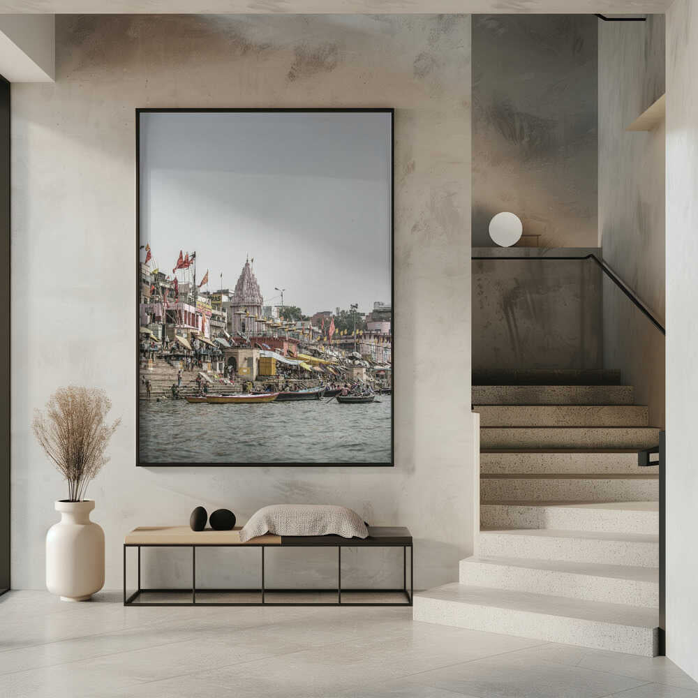 Ganges Riverside Scene Poster