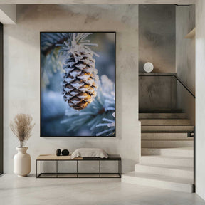 Frosty Pinecone Burst Poster