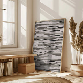 Monochrome Waves Poster