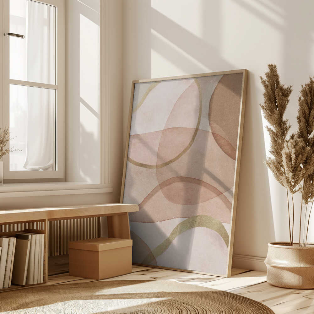 Blush and Brown Abstract Poster