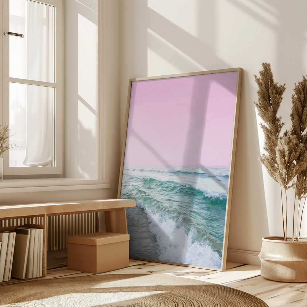 Pink Sky Beach Poster