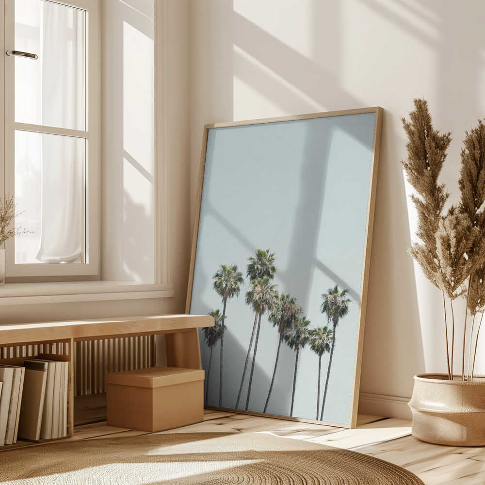 Blue Palm Trees Poster
