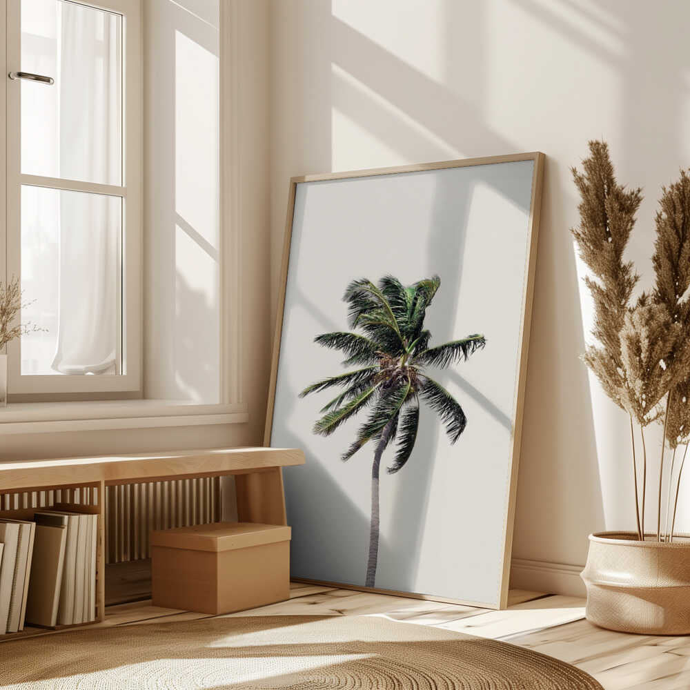 Windy Palm Tree Poster