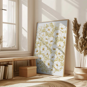 Gold California poppies Poster