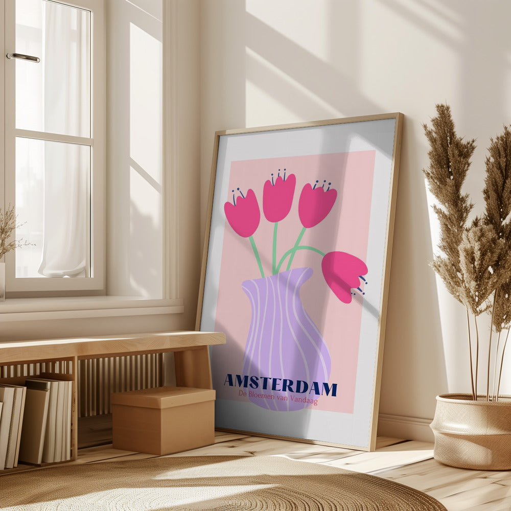 Amsterdam Tulips Poster