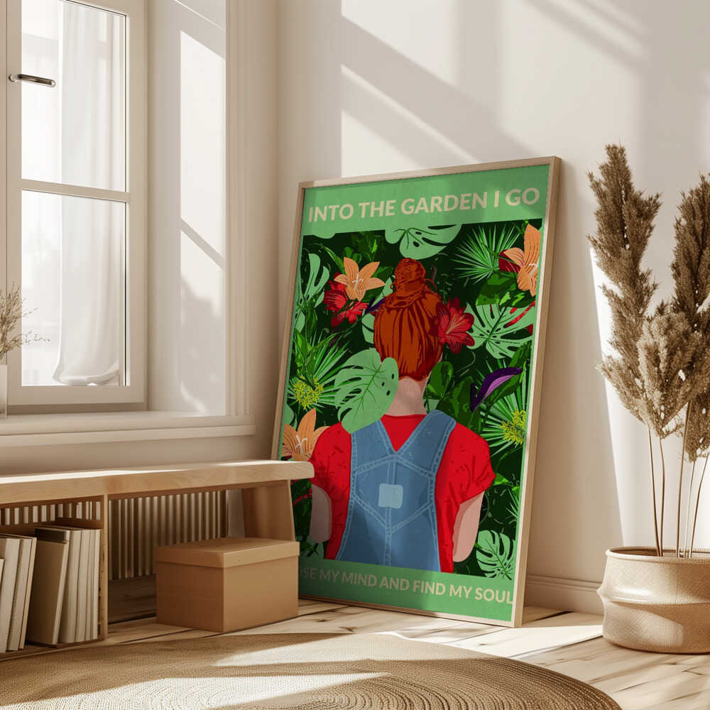 Into the Garden (redhead &amp; Light Green) Poster