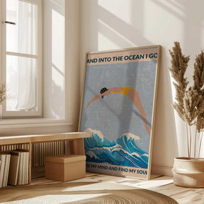 Into the Ocean (blue) Standard Wall Art Poster