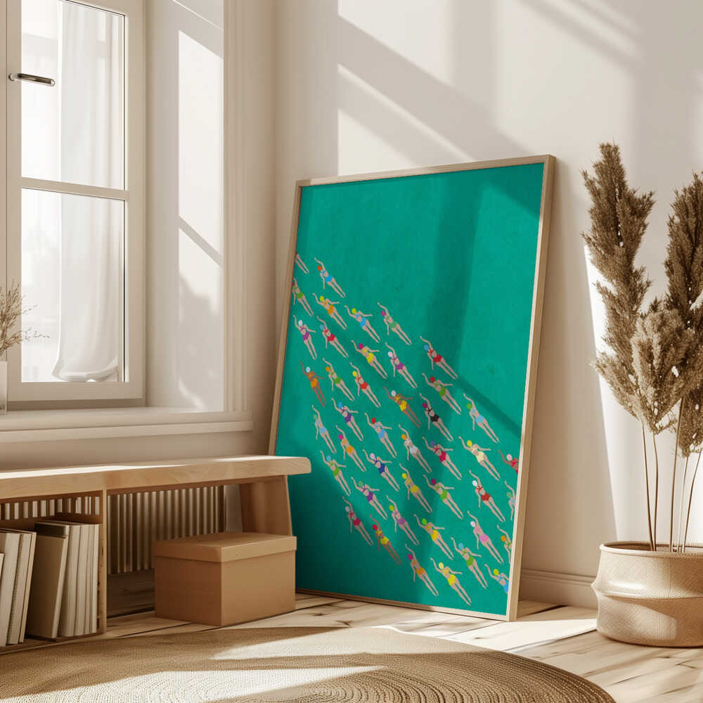 Racing Swimmers Poster