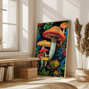 Nature 3 mushrooms Poster