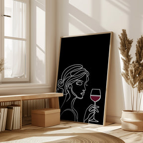 Woman and Wine On Black 3 Poster