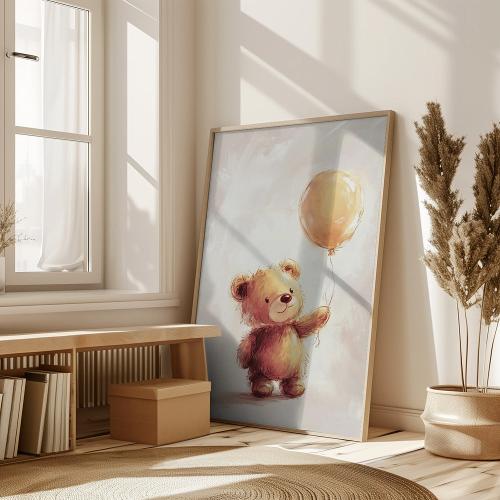 Teddy Bear and Balloon Poster