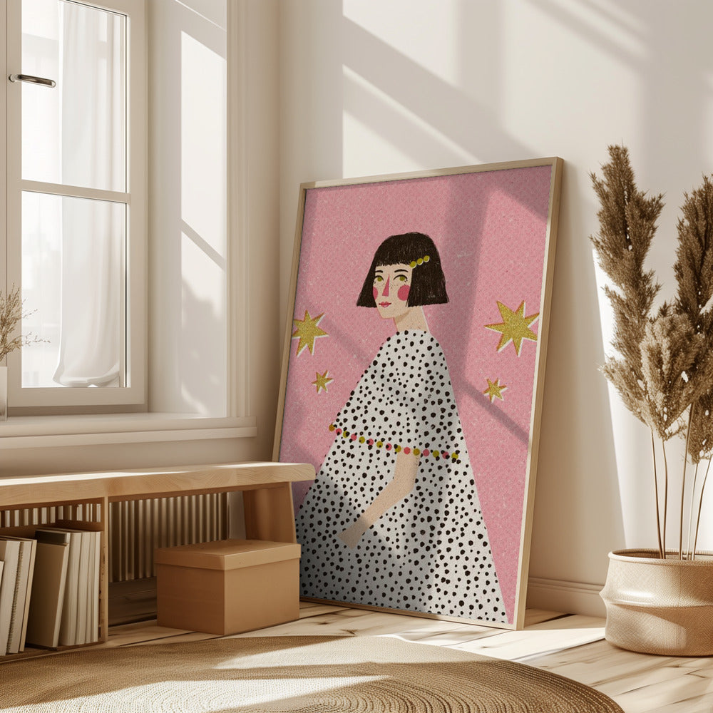 Polka Dots Girl Poster