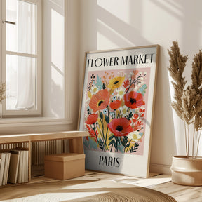 Flower Market Paris France Poster