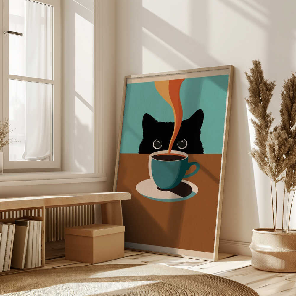 Cat &amp; Coffee Poster