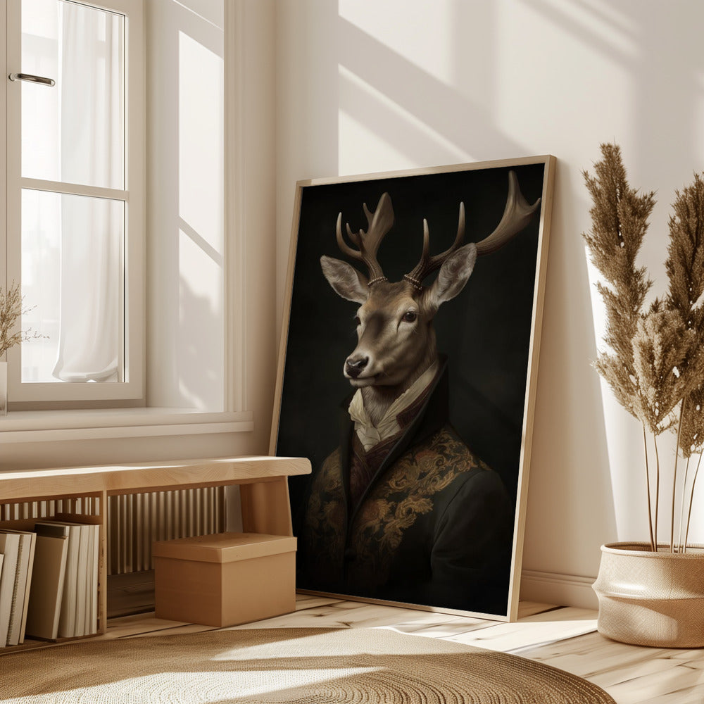 Stag Portrait Poster