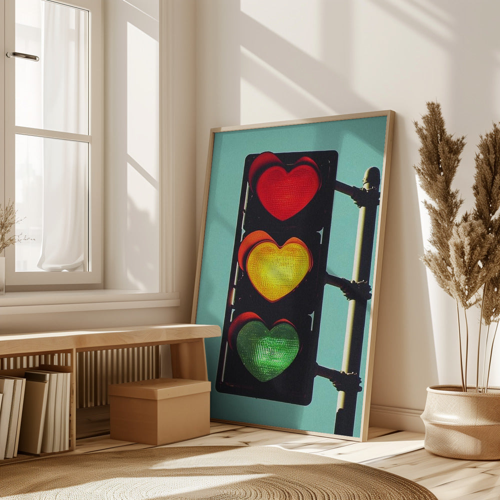 Traffic Light In Love Poster